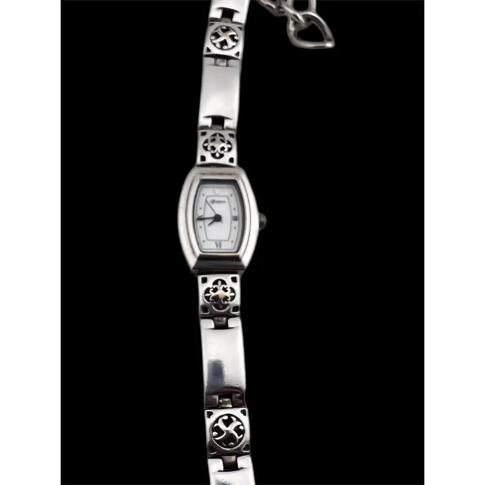 Brighton Tribeca Silver Plate Ornate Watch - New Battery Retired